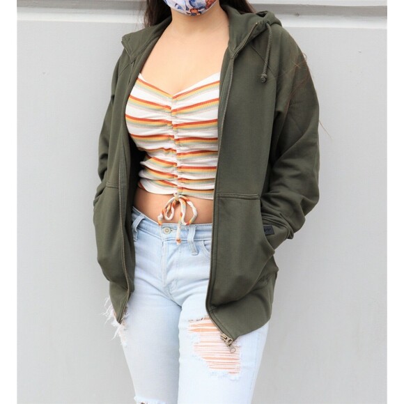 NWT Marc by Marc Jacobs Cotton Sweater Hoodie Army Green S-L $125+ - Picture 3 of 10